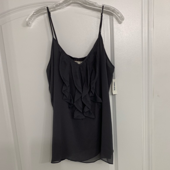 Old Navy Tops - Gray razor back tank with ruffles